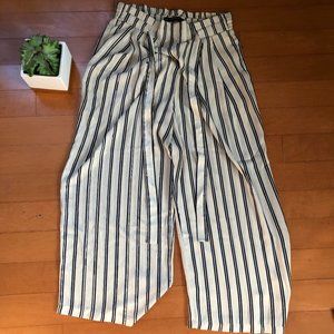 Zara Wide Leg Navy Pants